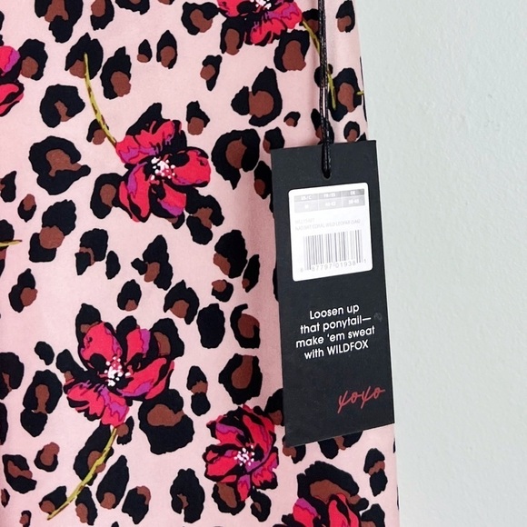 NWT Wildfox Sweat Coral Leopard Print Floral High Waisted Leggings - Picture 3 of 5